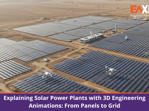 Explaining Solar Power Plants with 3D Engineering Animations: From Panels to Grid