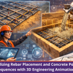 Visualizing Rebar Placement and Concrete Pouring Sequences with 3D Engineering Animations