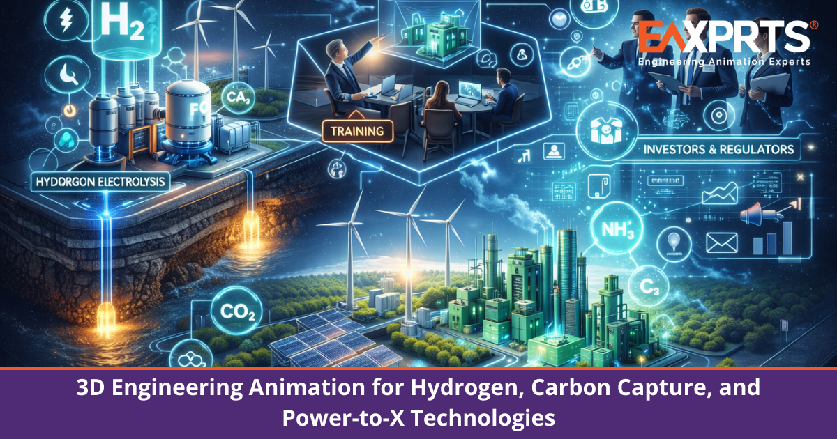 3D Engineering Animation for Hydrogen, Carbon Capture, and Power-to-X Technologies
